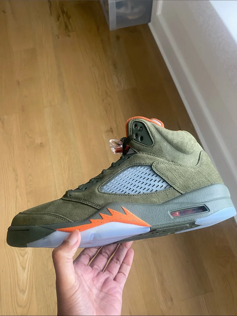 Jordan Olive Green and Orange Men’s Basketball Sneakers